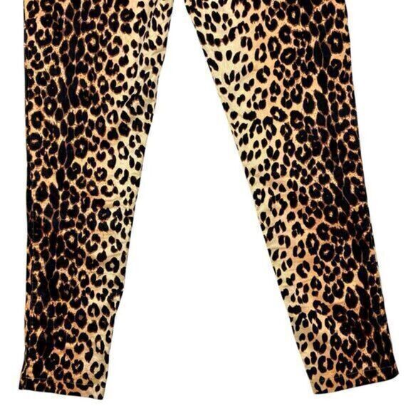 Verge Girl Pants Womens 10 Brown Cheetah Print 90’s Afterparty Stretch Pull On - Picture 9 of 16